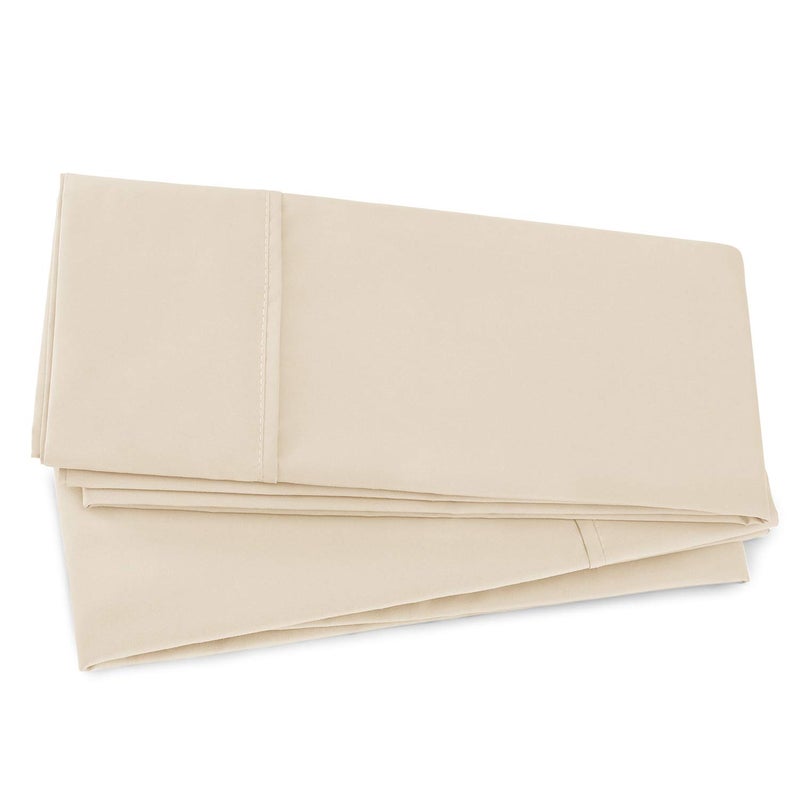 Nestl Body Pillow Cover Soft Pillowcase Lightweight Beige Microfiber 20x54 Inches Envelope Closure, Set of 2 - Image 4